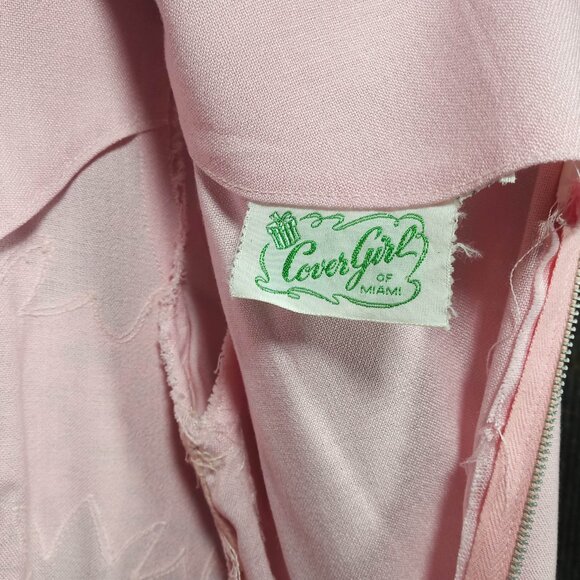 1960's Pink Linen & Cotton Lace Tiered Shift by Cover Girl - Picture 7 of 10